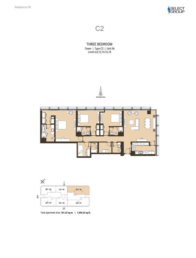 Type C2, Level 6 To 18, Unit 6